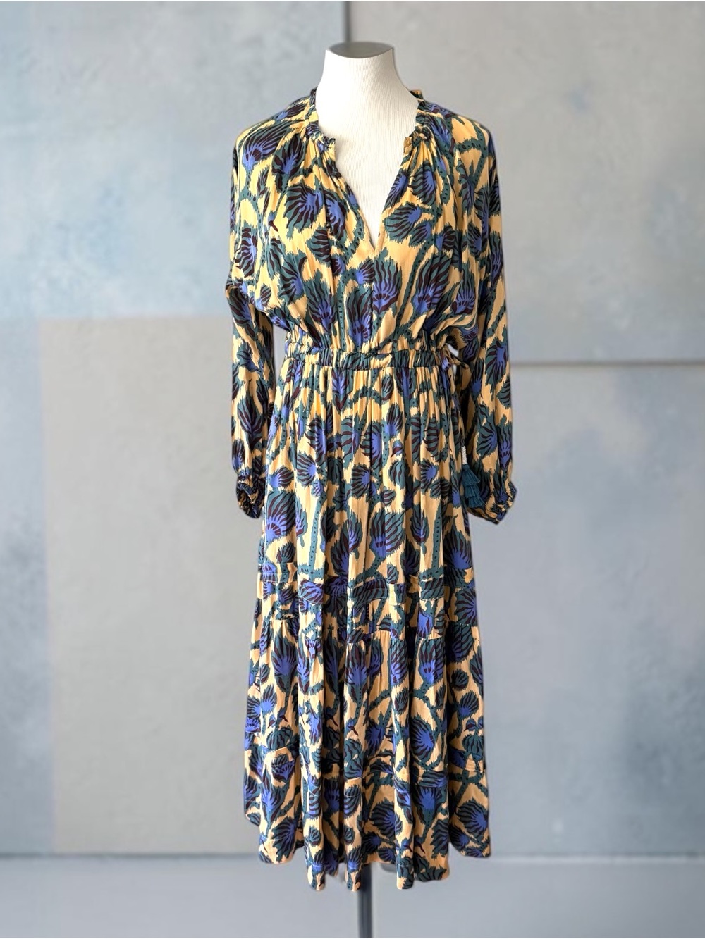 OMIKA Nina Maxi Elyse Lapis Dress Size Medium